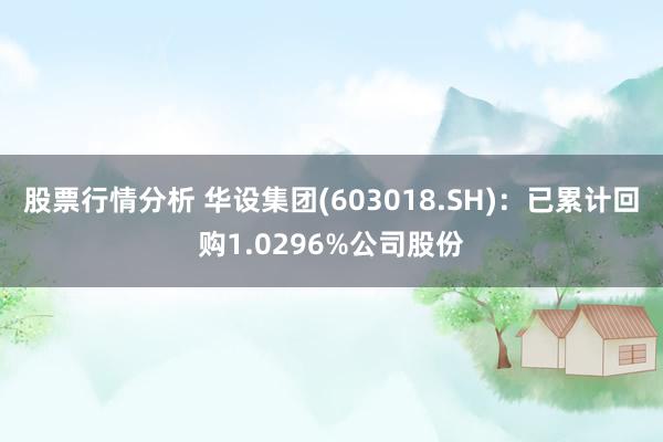 股票行情分析 华设集团(603018.SH)：已累计回购1.0296%公司股份