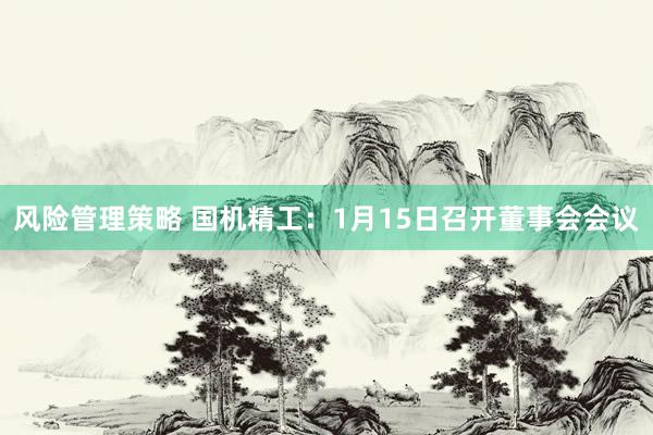 风险管理策略 国机精工：1月15日召开董事会会议