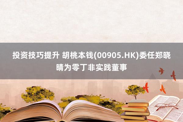 投资技巧提升 胡桃本钱(00905.HK)委任郑晓晴为零丁非实践董事