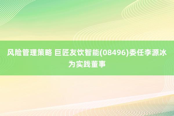 风险管理策略 巨匠友饮智能(08496)委任李源冰为实践董事